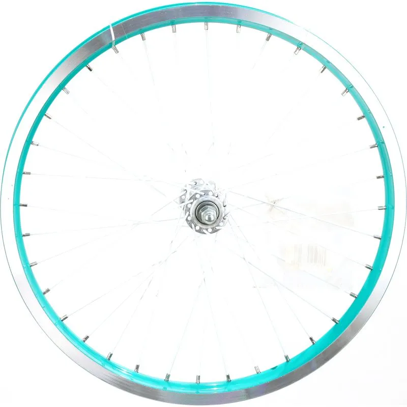 Electra Heartchya 20" Front Wheel, Clincher, Bolt-On, Schrader, Aluminum Green