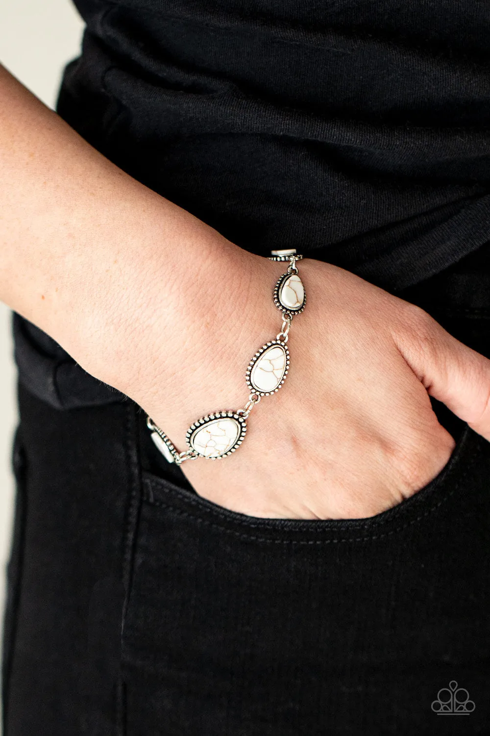 Elemental Exploration - White Bracelet - Paparazzi Accessories