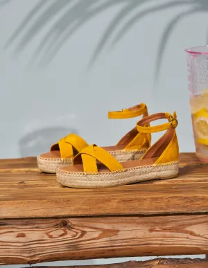 Espadrilles plates Catherine - Suède jaune