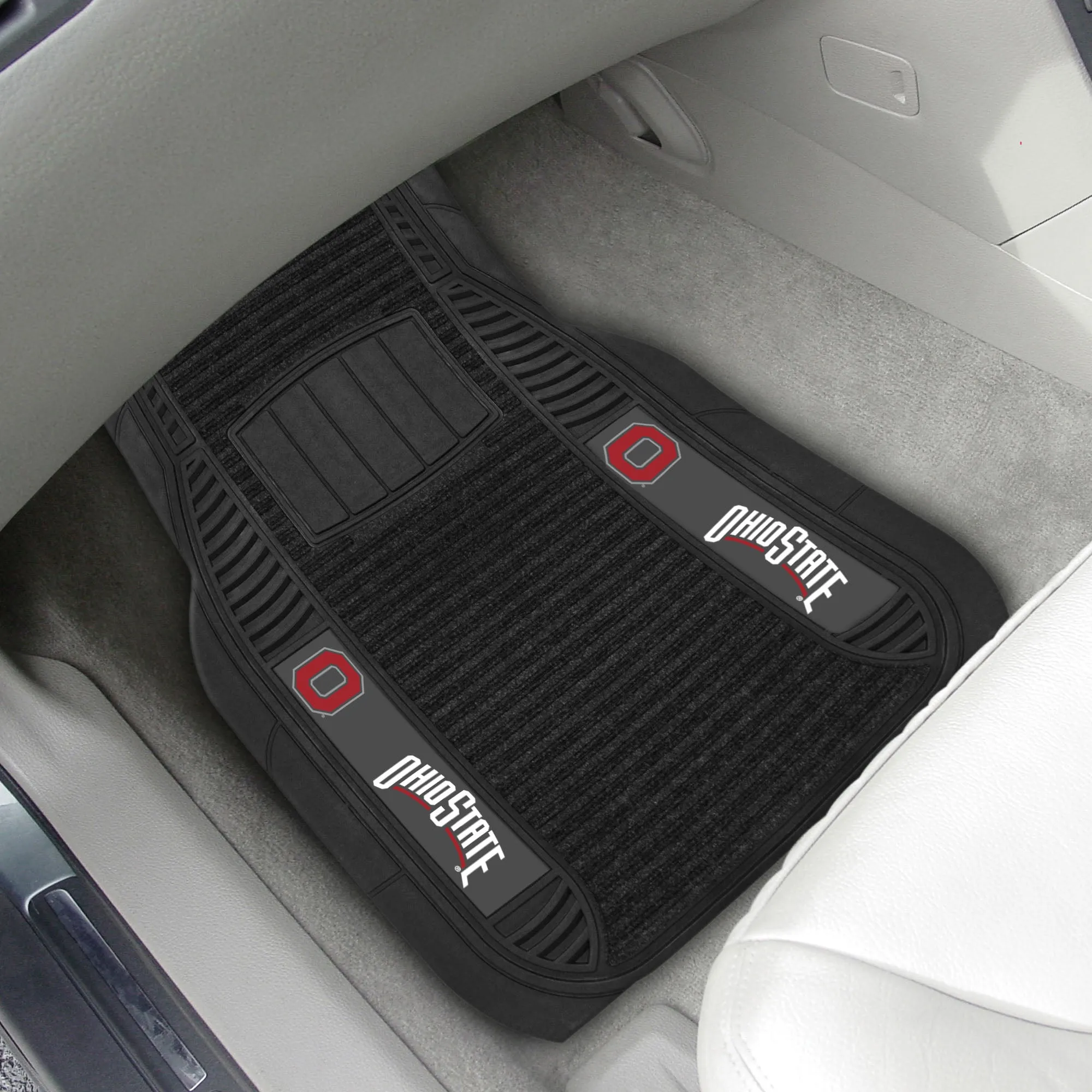 Fanmats Ohio State Buckeyes 2 Piece Deluxe Car Mat Set