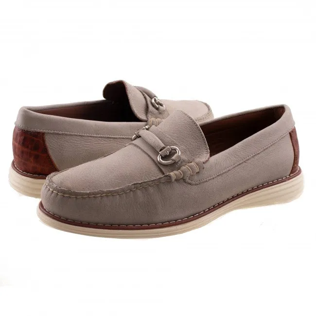 Freeport Interchangeable 'Bridge Bits' Hybrid Loafer in Grey Tumbled Calfskin Leather by T.B. Phelps