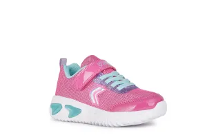 Geox Assister Girls Fuchsia Aqua Lights Trainer