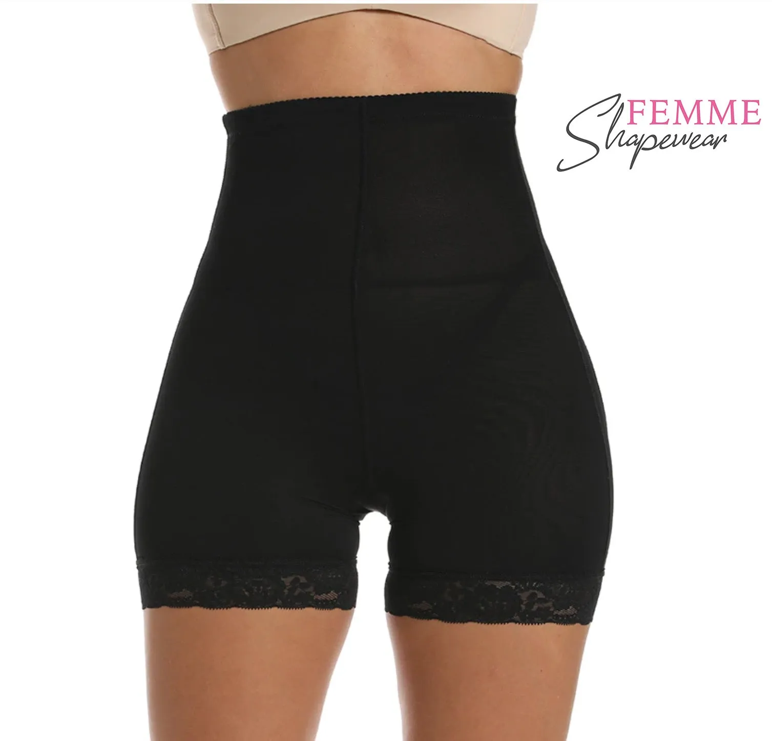 High Waist Seamless Control Mid-Thigh Shorts with Butt Pads