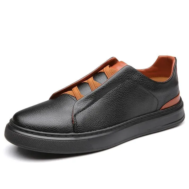 Hnzxzm Fashion Men's Casual Leather Shoes Men Skateboarding Shoes Mens Light Comfortable Driving Flats