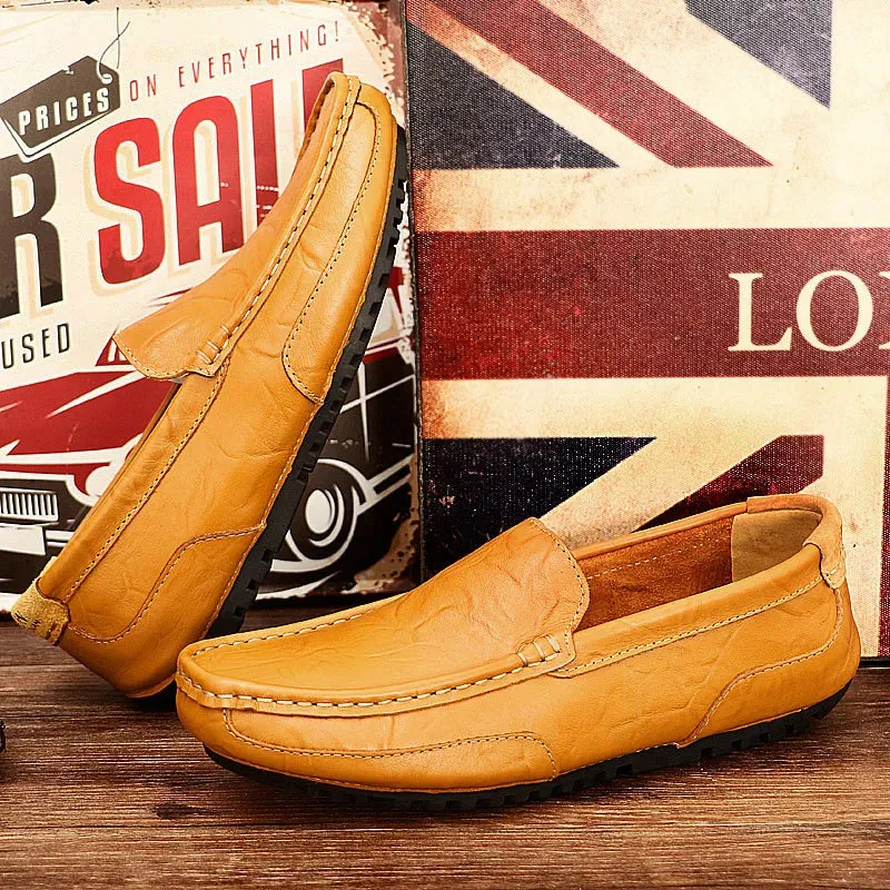 Hnzxzm New High Quality Men's Leather Shoes Leather Casual Shoes Driving Shoes Men's Peas Shoes Loafers Fashion Zapatos Hombre