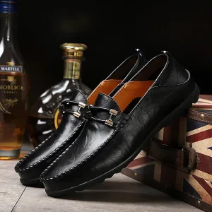 Hnzxzm New High Quality Men's Leather Shoes Leather Casual Shoes Driving Shoes Men's Peas Shoes Loafers Fashion Zapatos Hombre