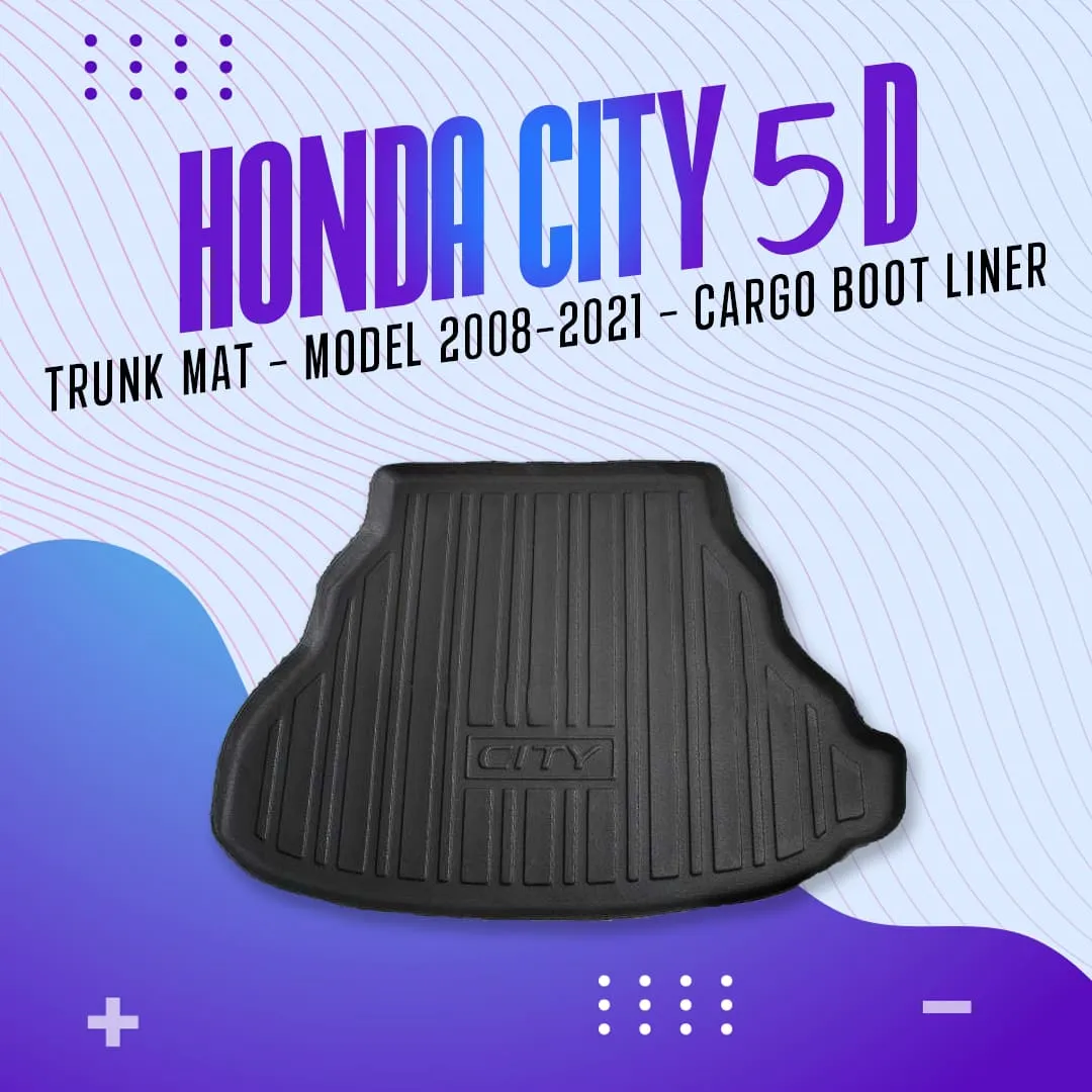 Honda City 5D Trunk Mat - Model 2008-2021 - Cargo Boot Liner Diggi Protection Tray Cover