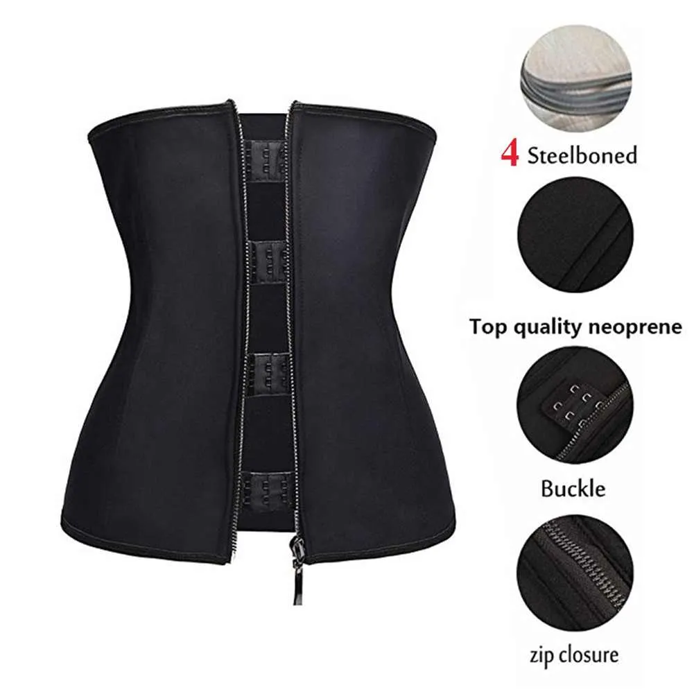 Hook and Zip Latex Workout Belt Waist Trainer