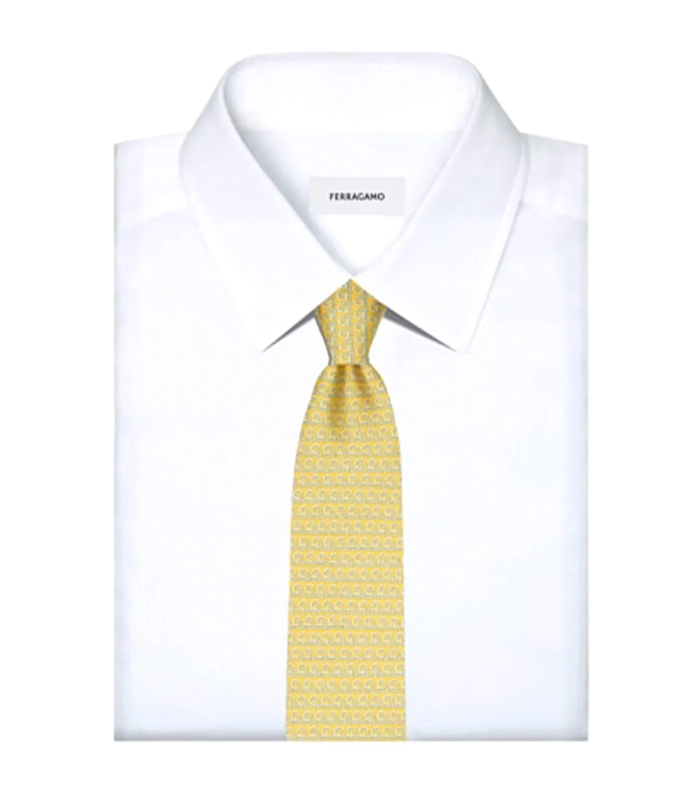 Interwoven Gancini Print Tie Yellow