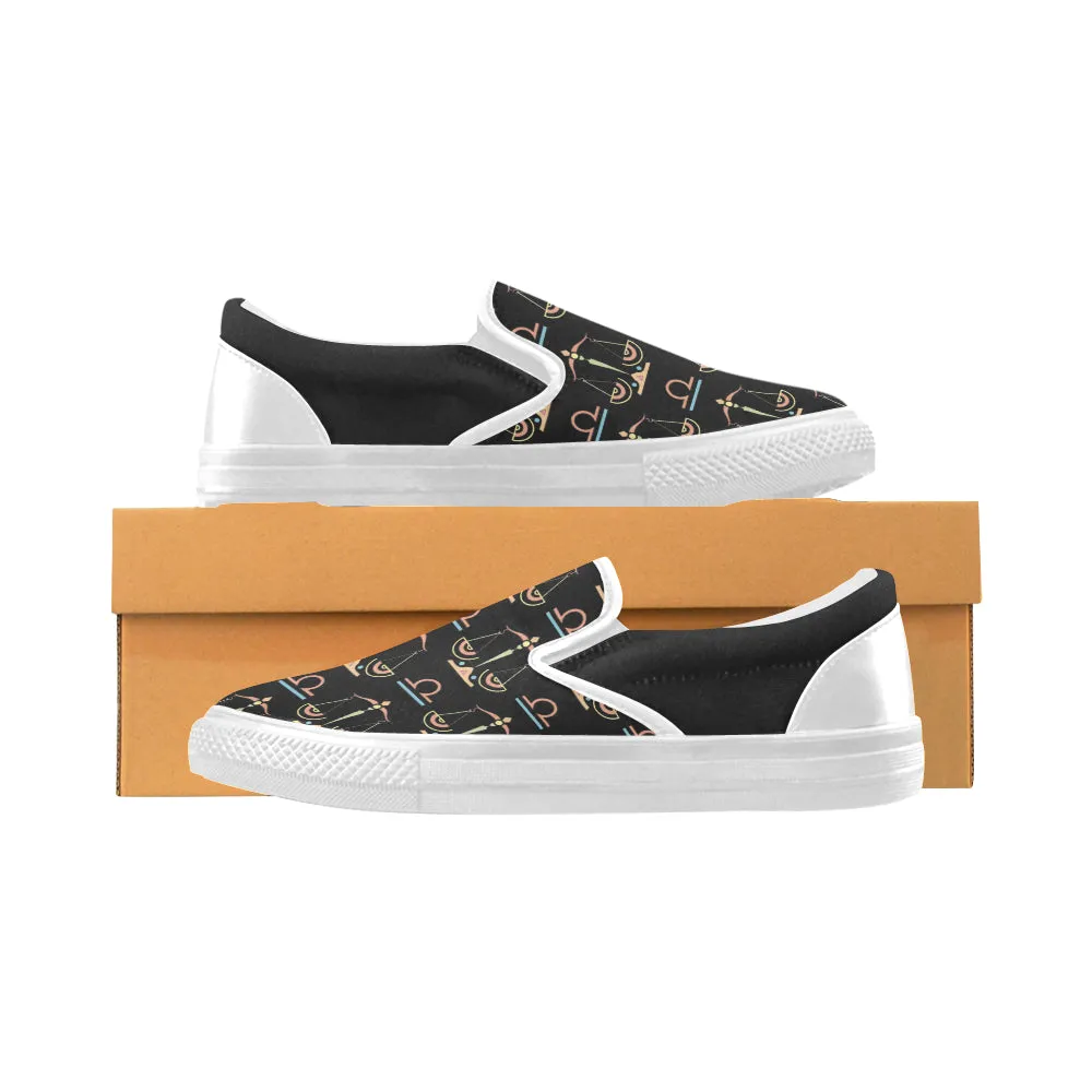 Kid's Libra Zodiac Print Canvas Slip-on Shoes