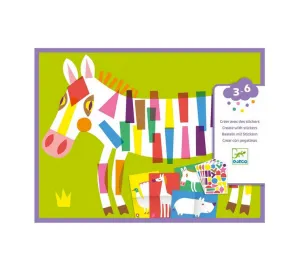 Large Animals Sticker Collage Activity