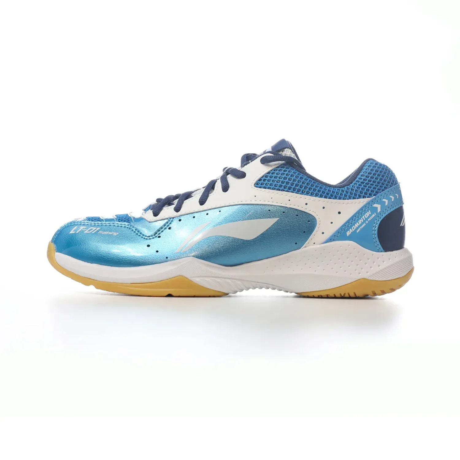 Li-Ning AYTS024 Lei Ting Train Badminton Training Shoes, Interstellar Blue/Standard White