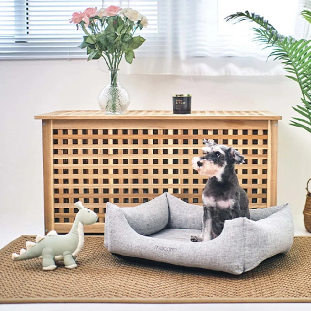 Linen Cotton Latex Bed for Pets