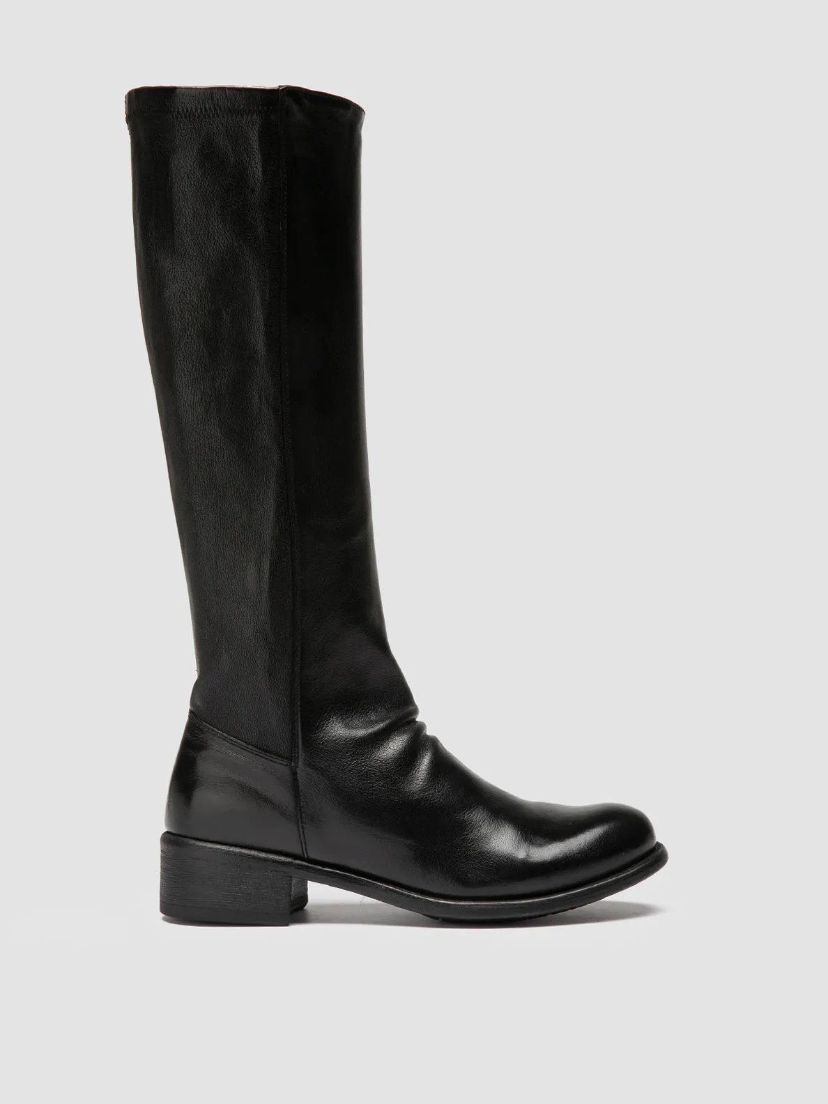 LIS 005 - Black Leather Zipped Boots