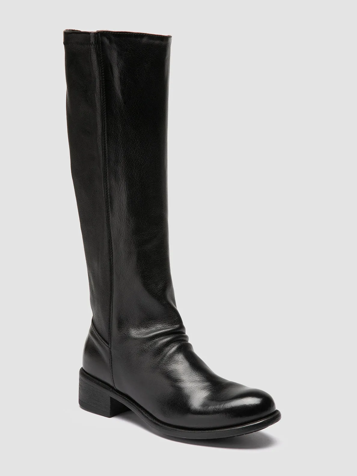 LIS 005 - Black Leather Zipped Boots