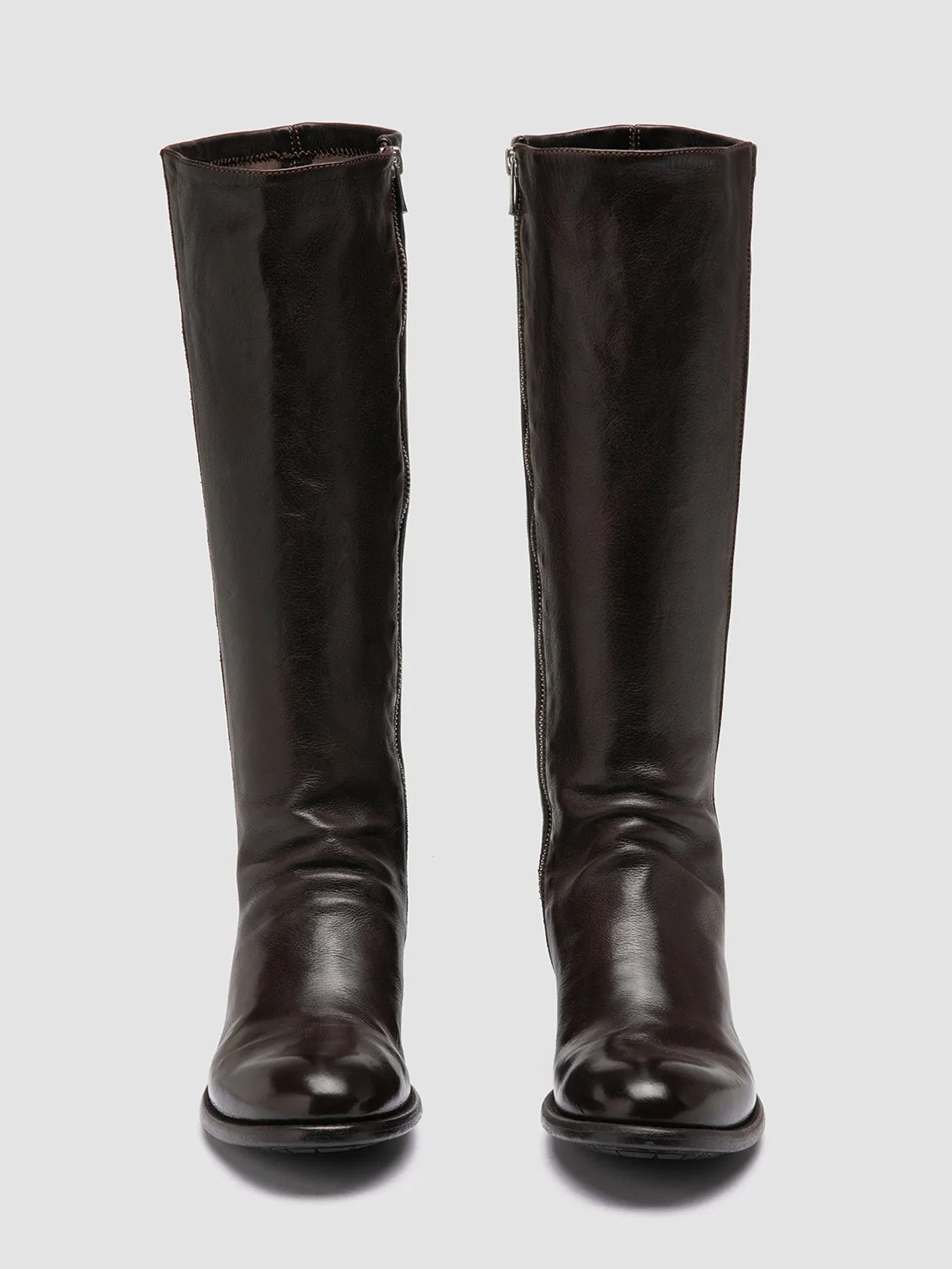 LIS 005 - Brown Leather Zipped Boots