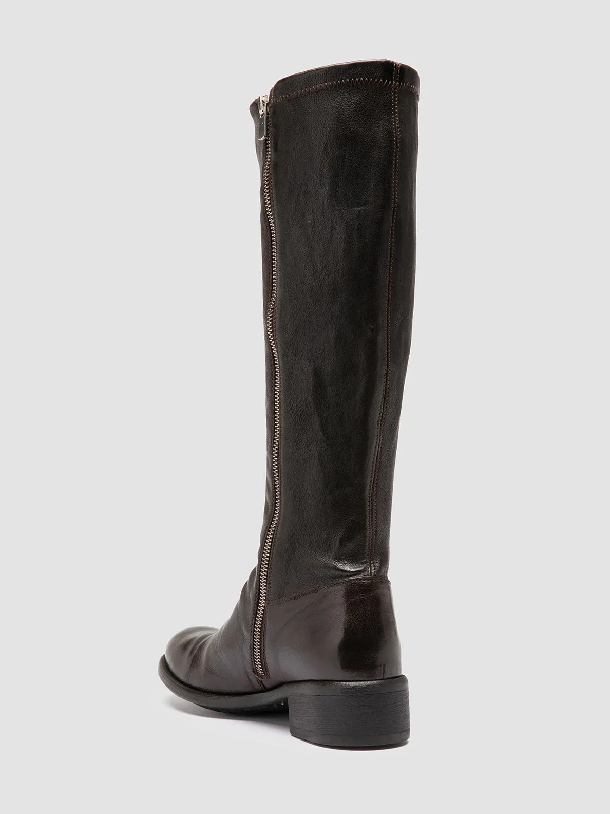 LIS 005 - Brown Leather Zipped Boots