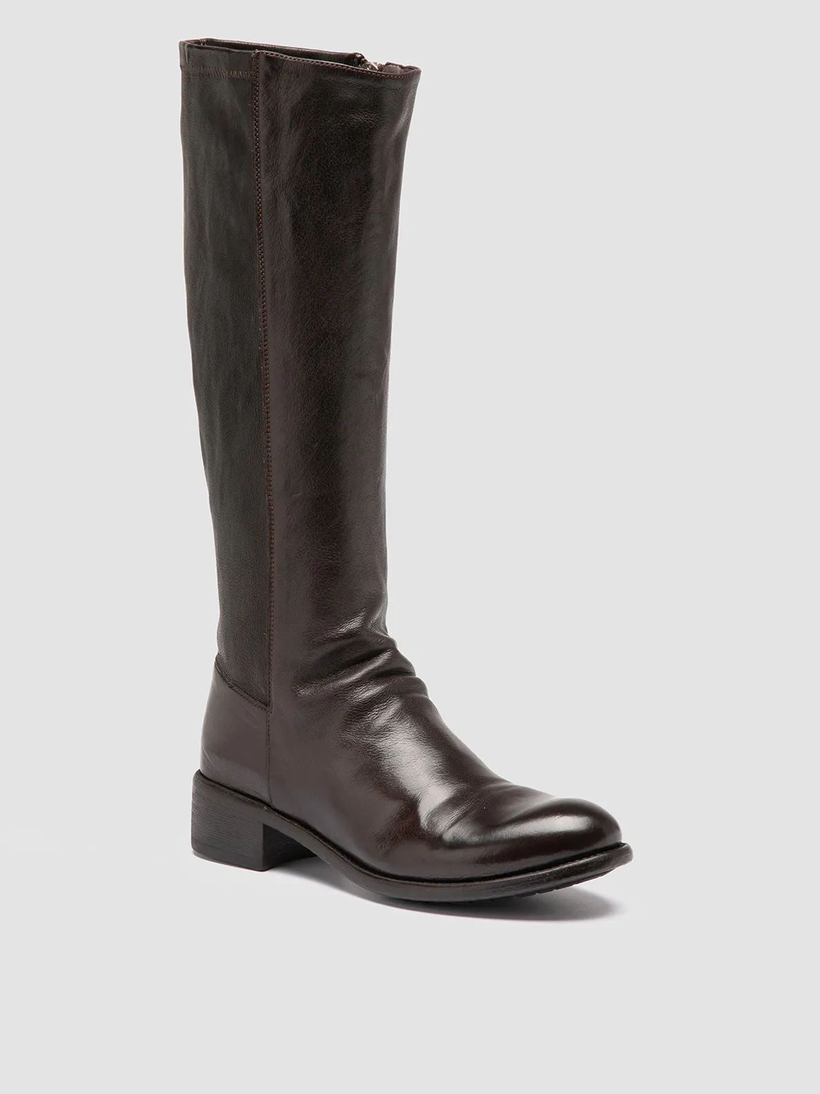 LIS 005 - Brown Leather Zipped Boots