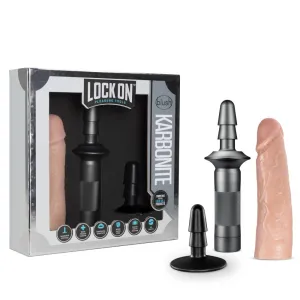 Lock On By Blush® | Karbonite Realistic Vanilla 7.75-Inch Long Dildo With Suction Cup Adapter & Handle