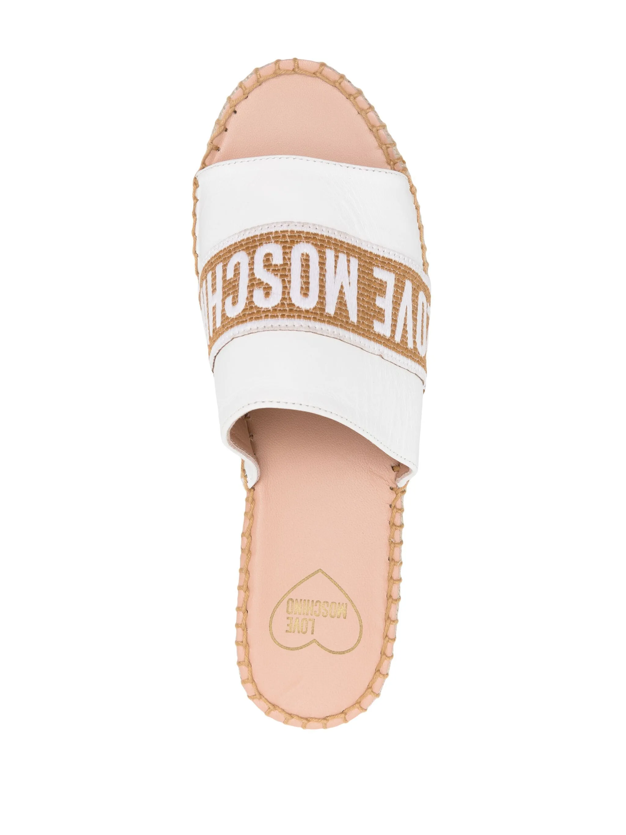 Logo Jacquard Wedge Espadrilles - White