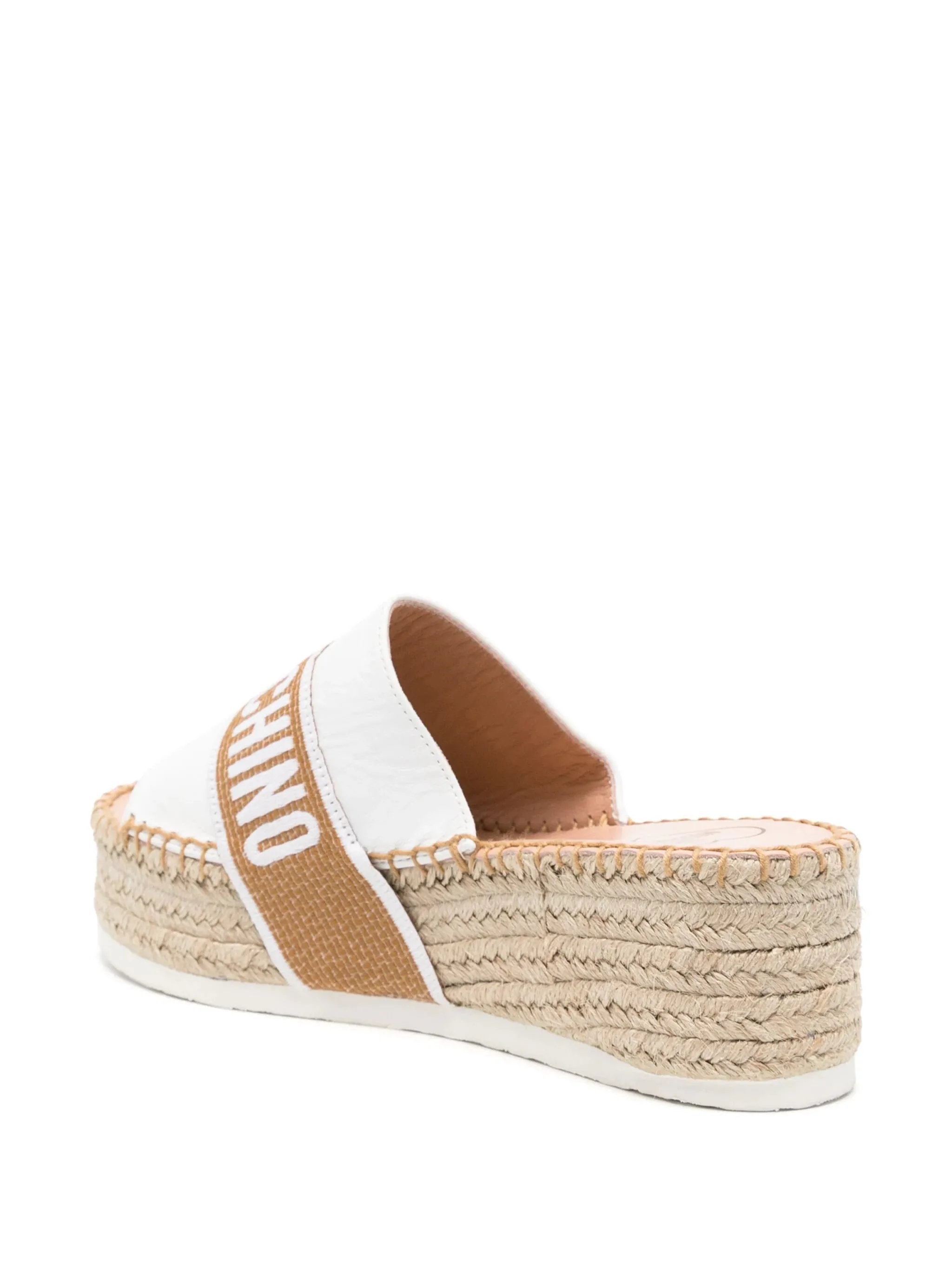 Logo Jacquard Wedge Espadrilles - White