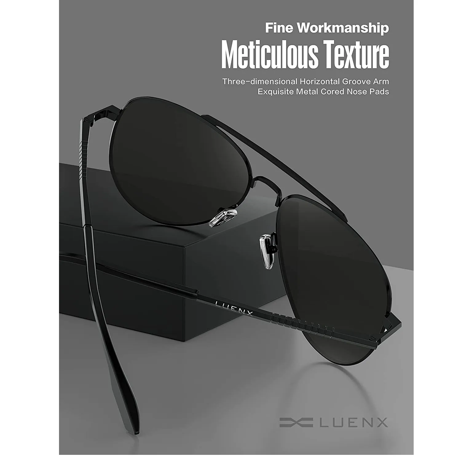 LUENX Aviator Sunglasses For Men Women Polarized