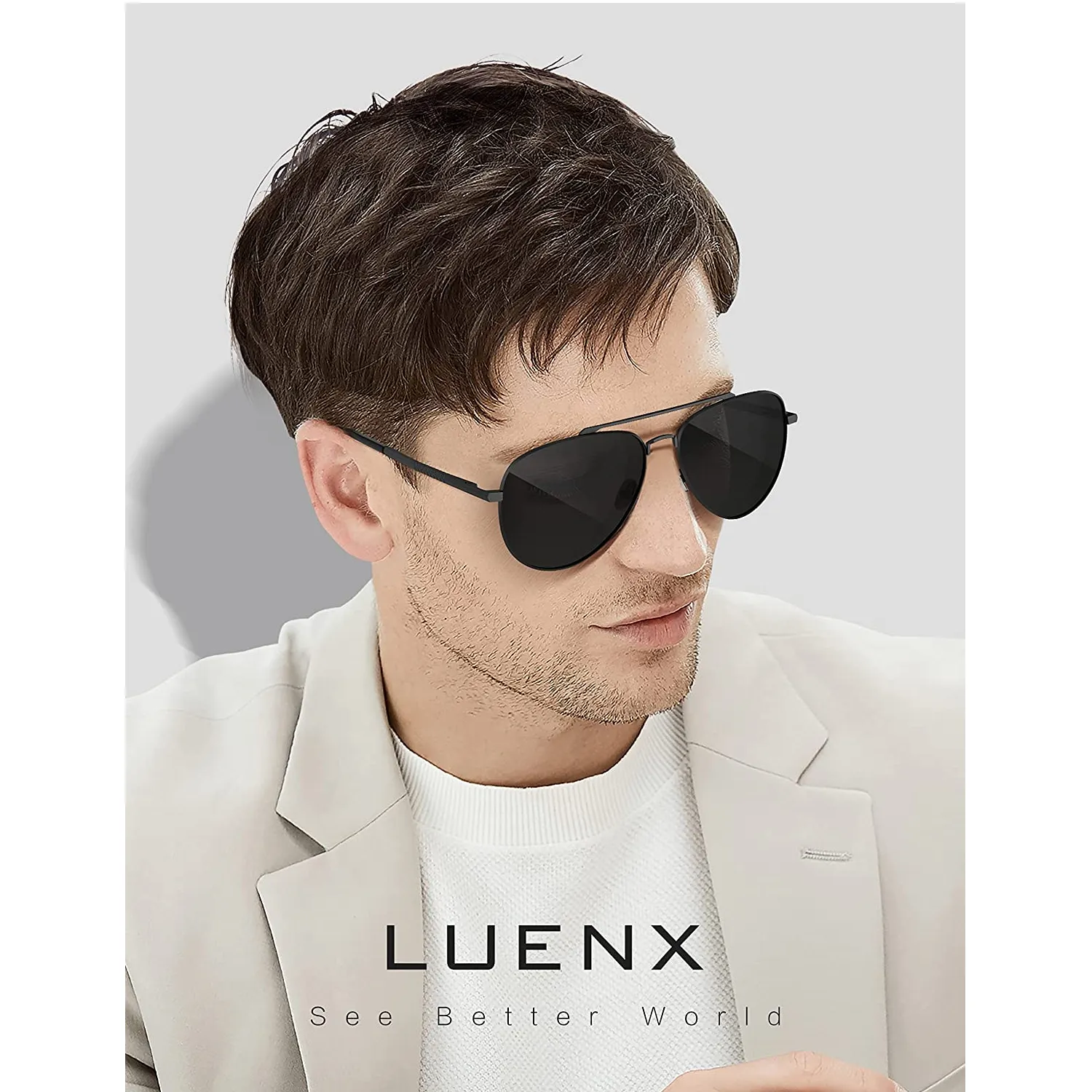 LUENX Aviator Sunglasses For Men Women Polarized