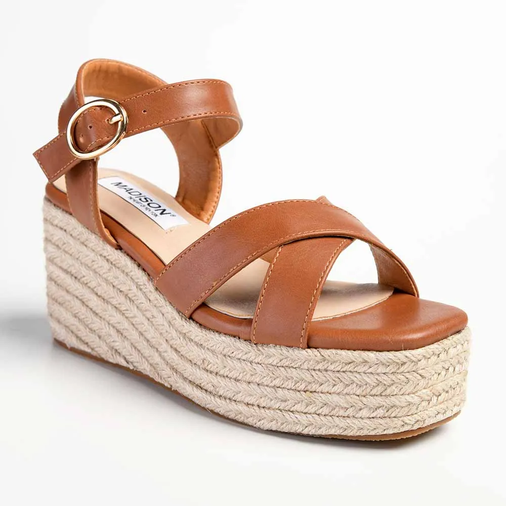 Madison Libby Espadrille Wedge Sandal - Tan