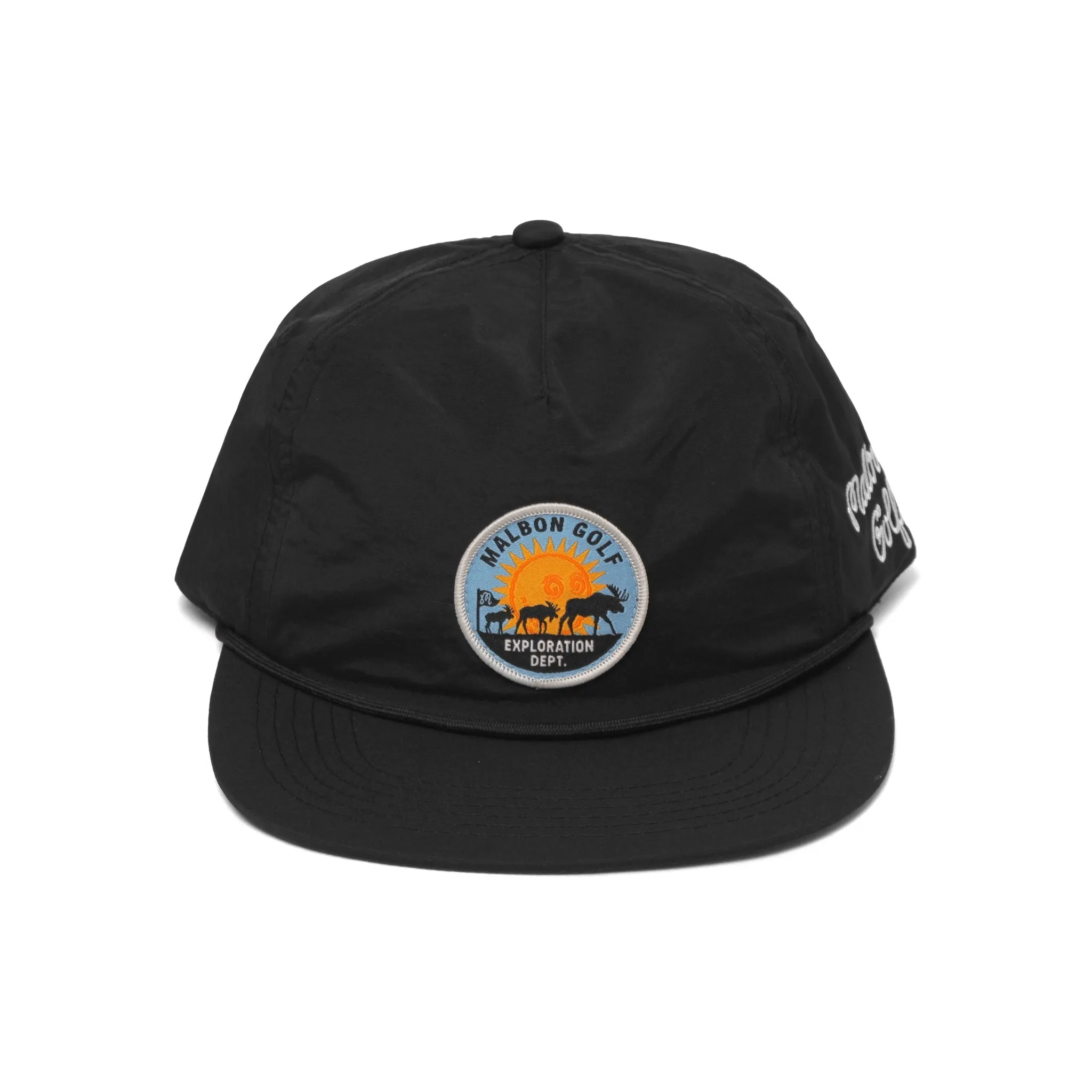 Malbon Golf EXPLORATION DEPT. NYLON ROPE HAT - BLACK