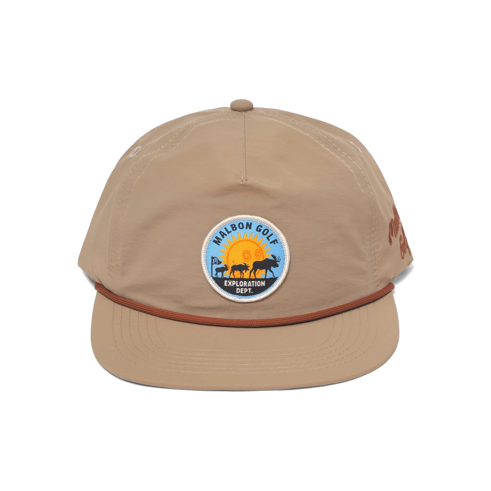 Malbon Golf EXPLORATION DEPT. NYLON ROPE HAT - KHAKI