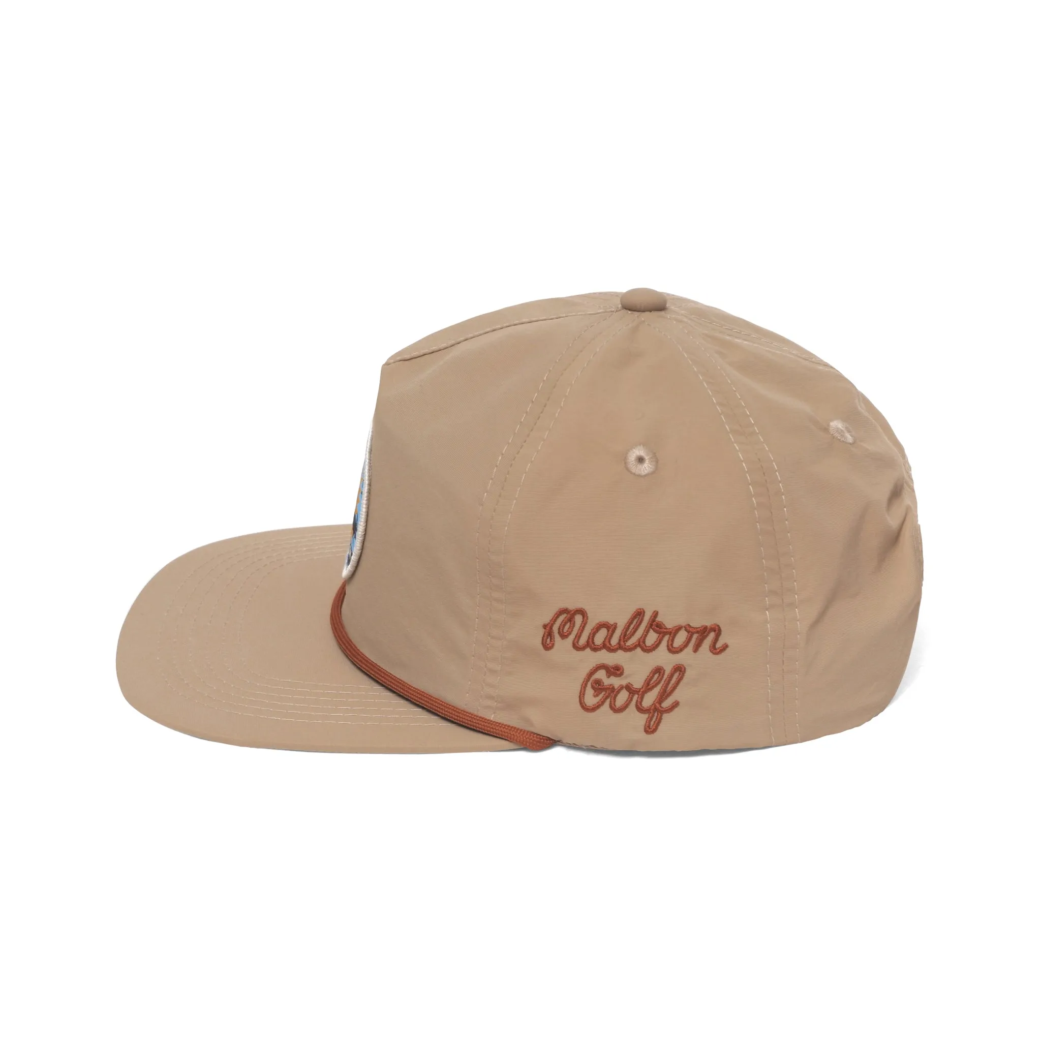 Malbon Golf EXPLORATION DEPT. NYLON ROPE HAT - KHAKI