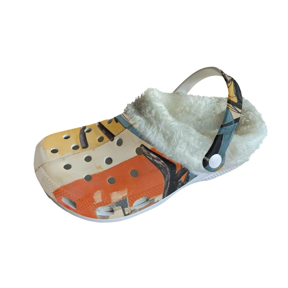 Mc#11 Men's Classic Clogs with Fleece, motorcycle print