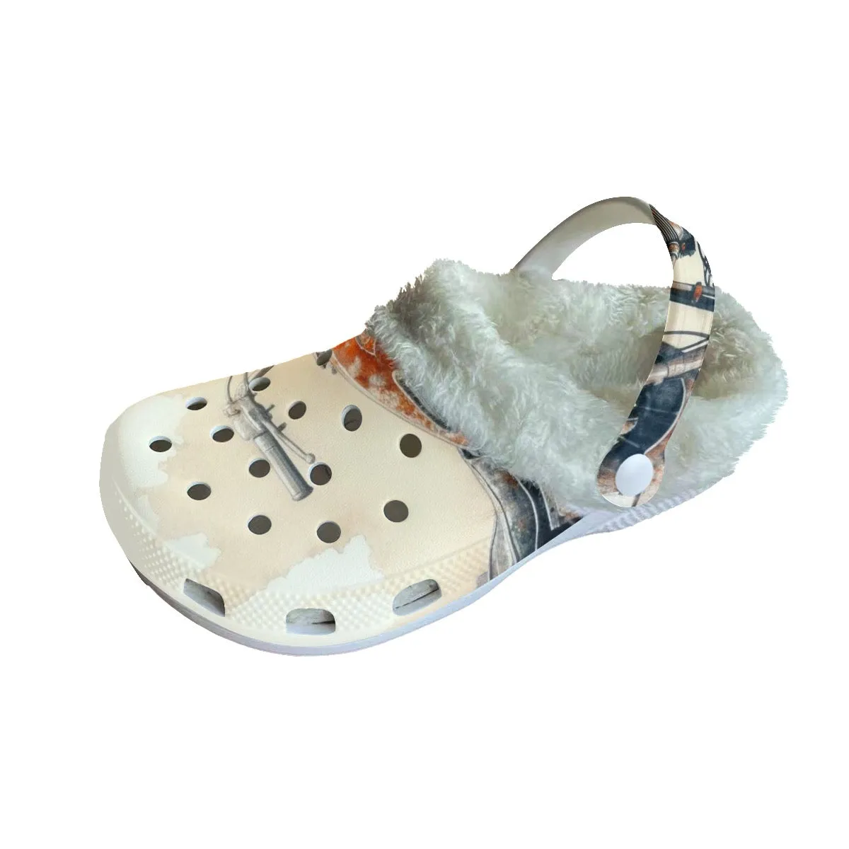 Mc#29 Men's Classic Clogs with Fleece, motorcycle print