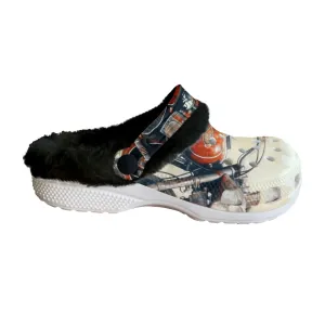 Mc#29 Men's Classic Clogs with Fleece, motorcycle print