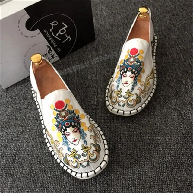 Men Colorful Embroidery Espadrilles Light Canvas Shoes