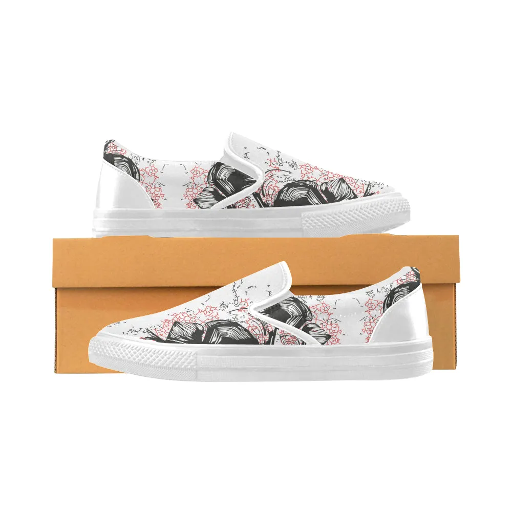 Men's Abstract Doodle Print Canvas Slip-on Shoes