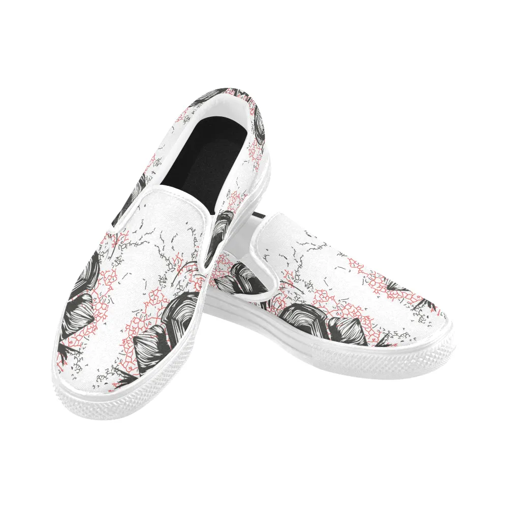 Men's Abstract Doodle Print Canvas Slip-on Shoes