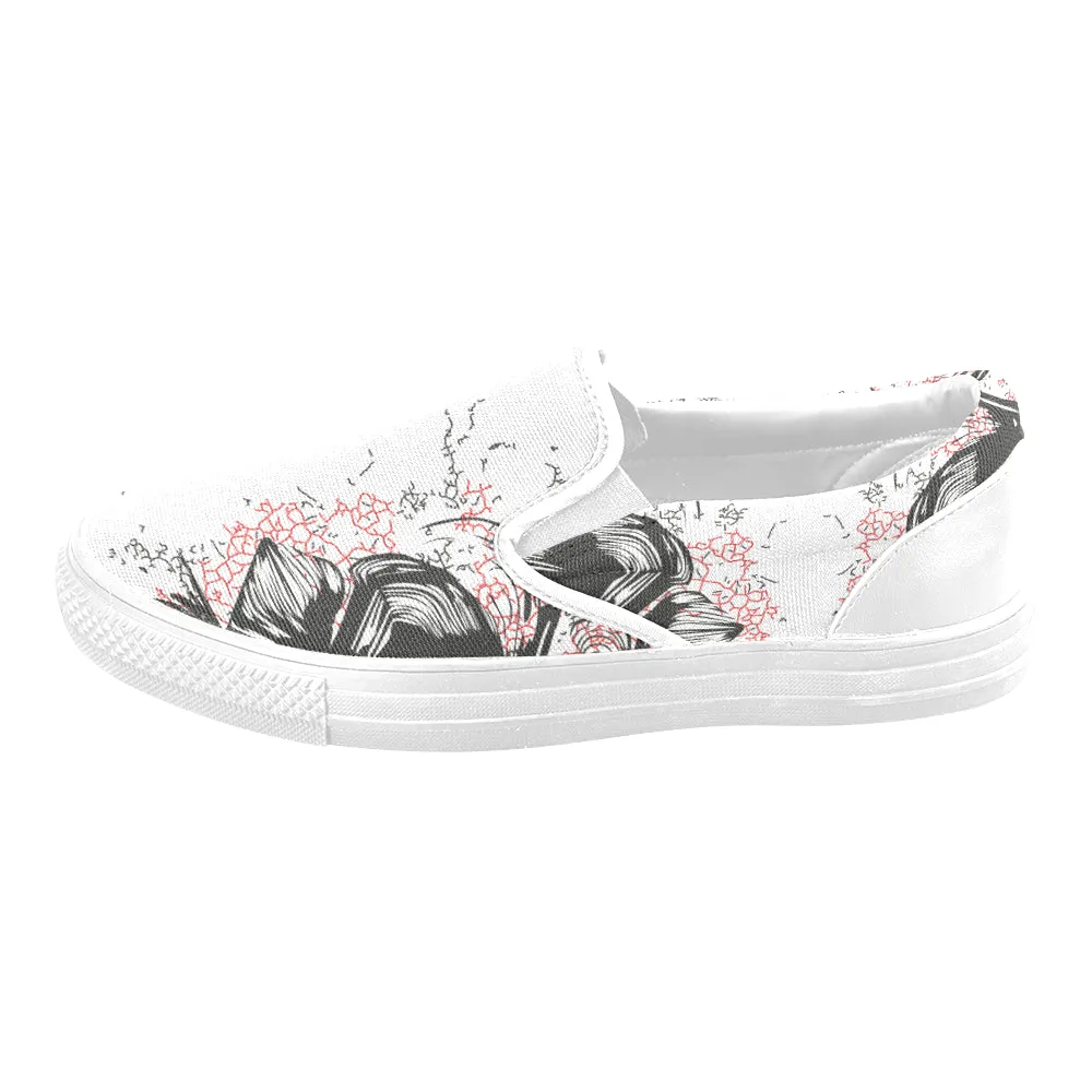 Men's Abstract Doodle Print Canvas Slip-on Shoes