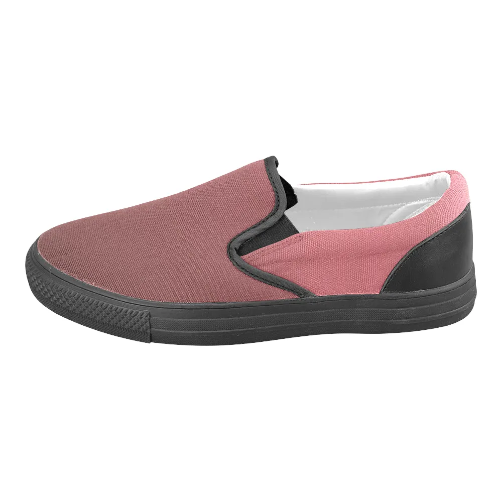 Men's Big Size Wine Colour Solids Print Slip-on Canvas Shoes