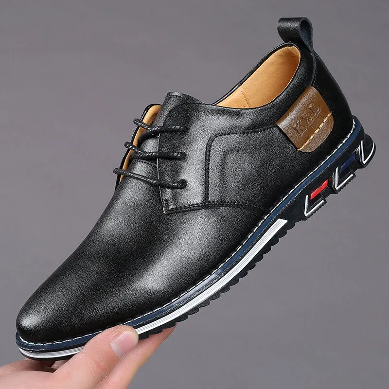 Men's Casual Shoes Pure Color Microfiber Leather Non-Slip Leisure Driving Shoes