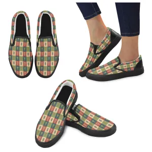 Men's Christmas Trees Print Big Size Canvas Slip On Shoes