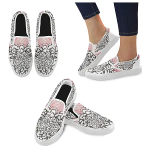 Men's Scribble Doodle Print Canvas Slip-on Shoes