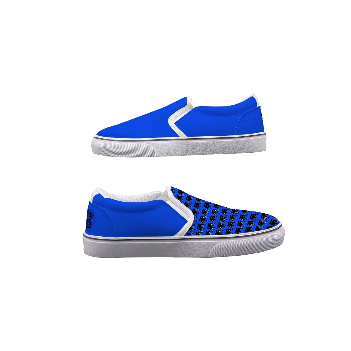 Men's Slip On Sneakers blue crown, print