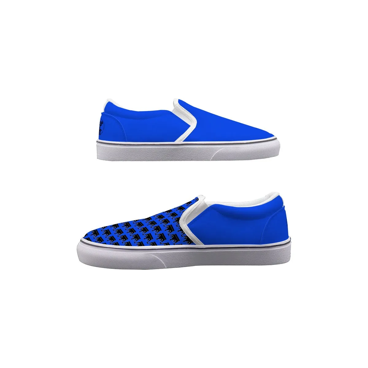 Men's Slip On Sneakers blue crown, print