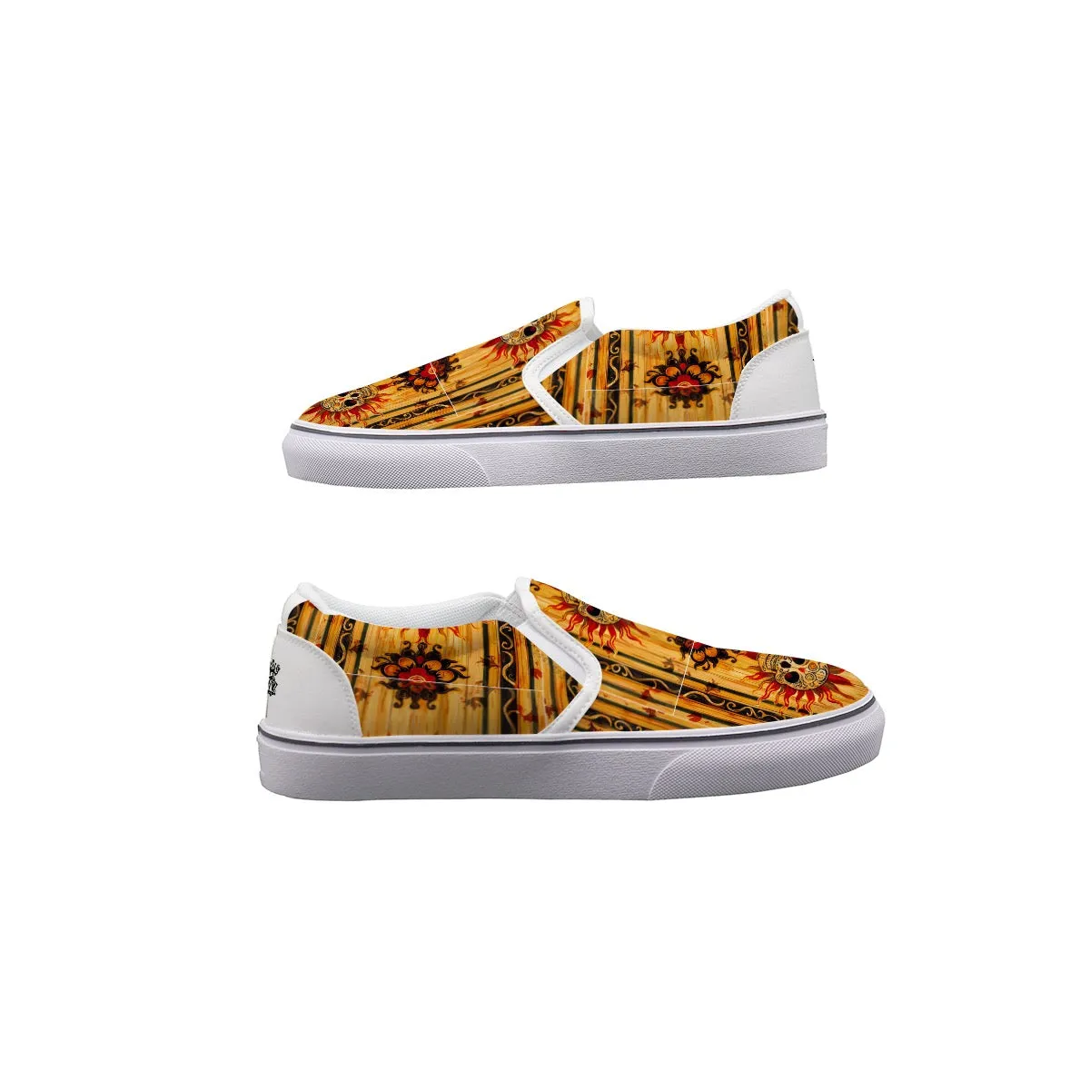 Men's Slip On Sneakers sun/skull print