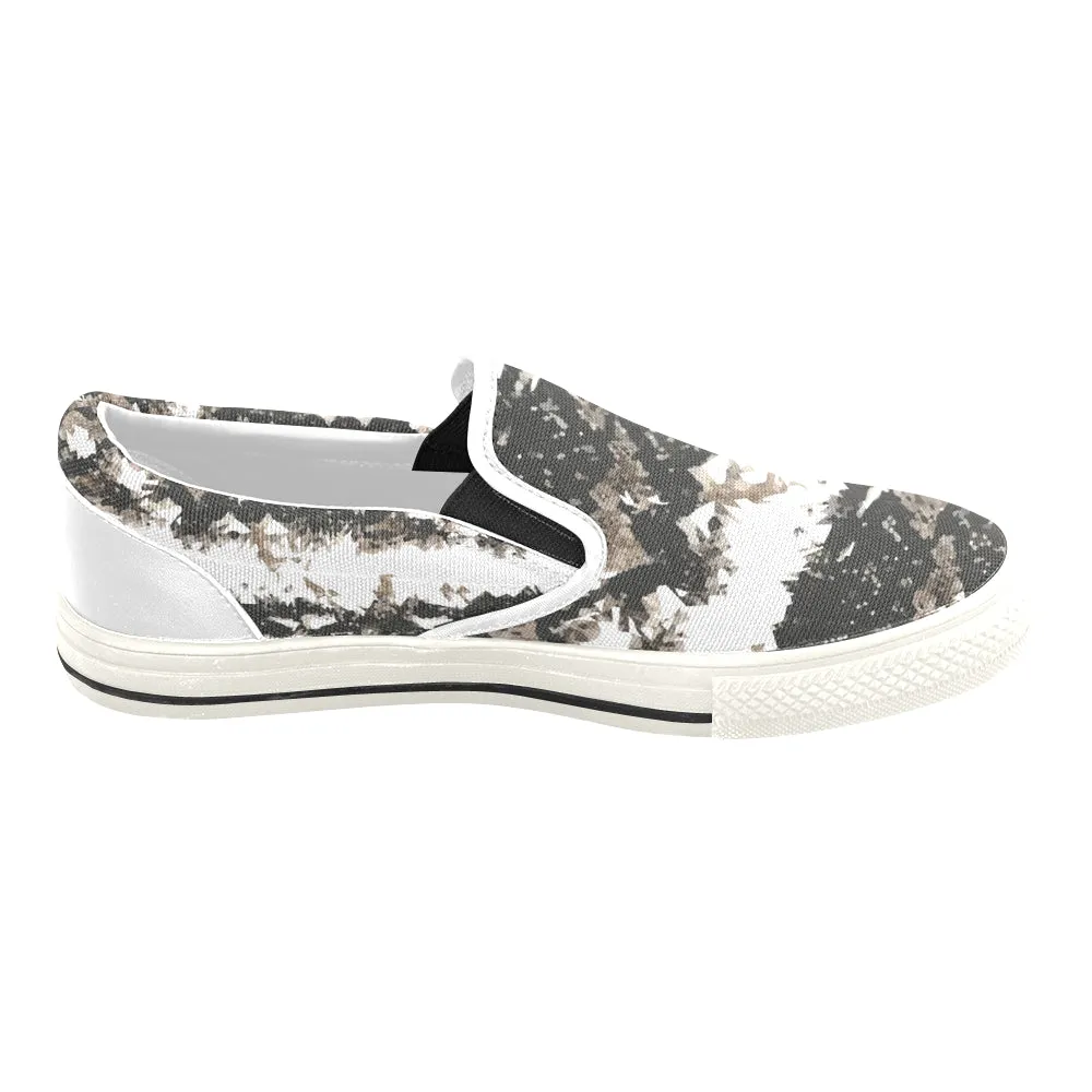 Men's Snake Print Canvas Slip-on Shoes