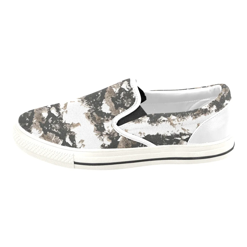 Men's Snake Print Canvas Slip-on Shoes