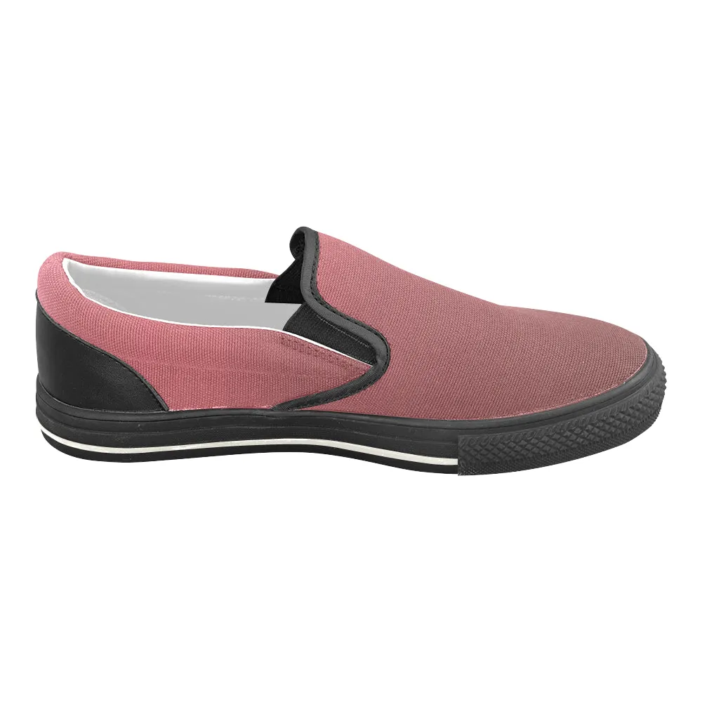 Men's Wine Color Solids Print Slip-on Canvas Shoes