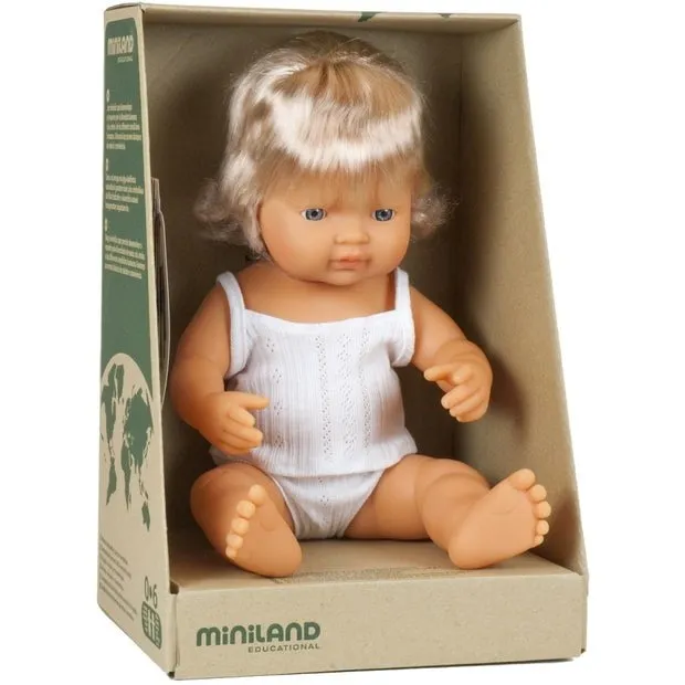 Miniland Anatomically Correct Baby Doll Caucasian Girl 38cm