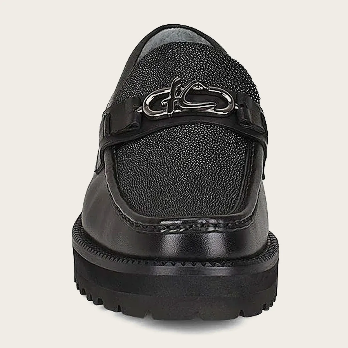 Mocasin black stingray shoe